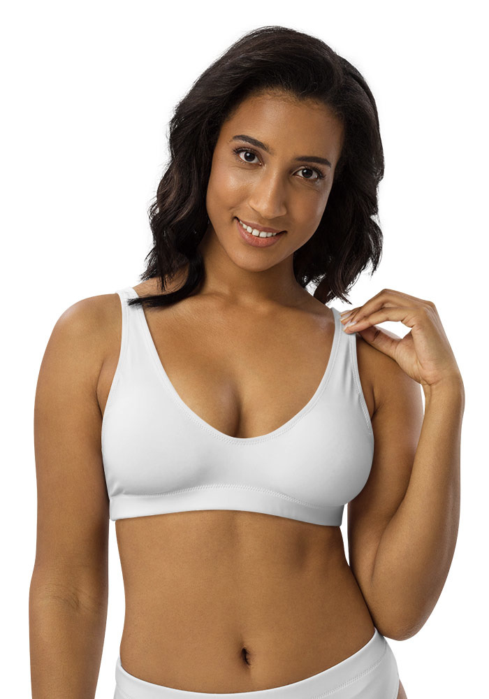 469 Women's Beachgoers Padded Bikini Top (White Stitch) (Design 360) - Image 1