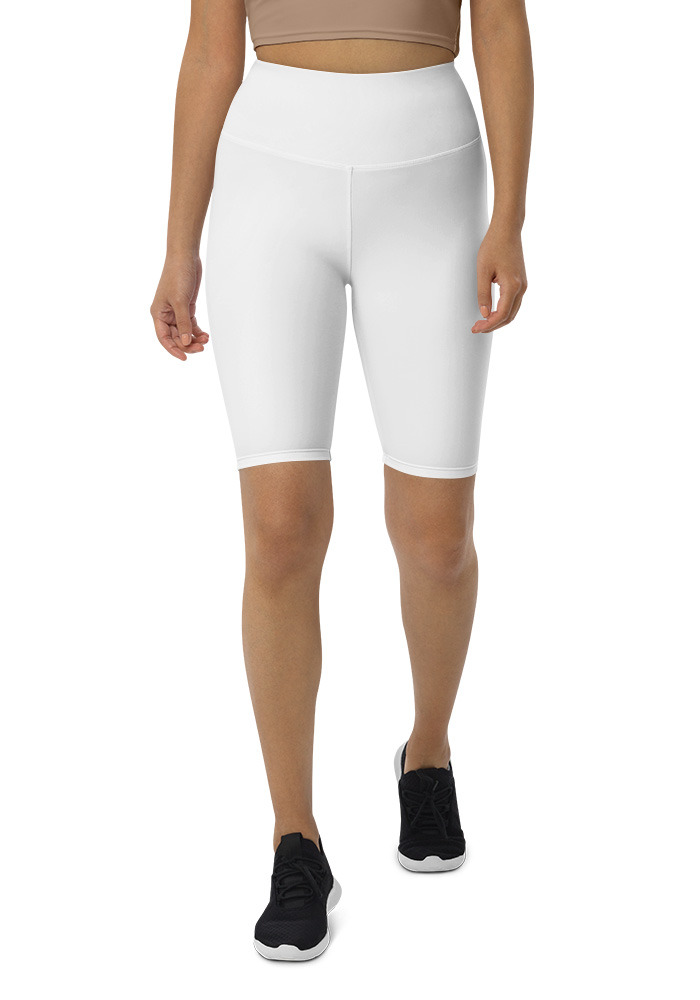 507 Women's Biker Shorts (White Stitch) (Design 360) - Image 1