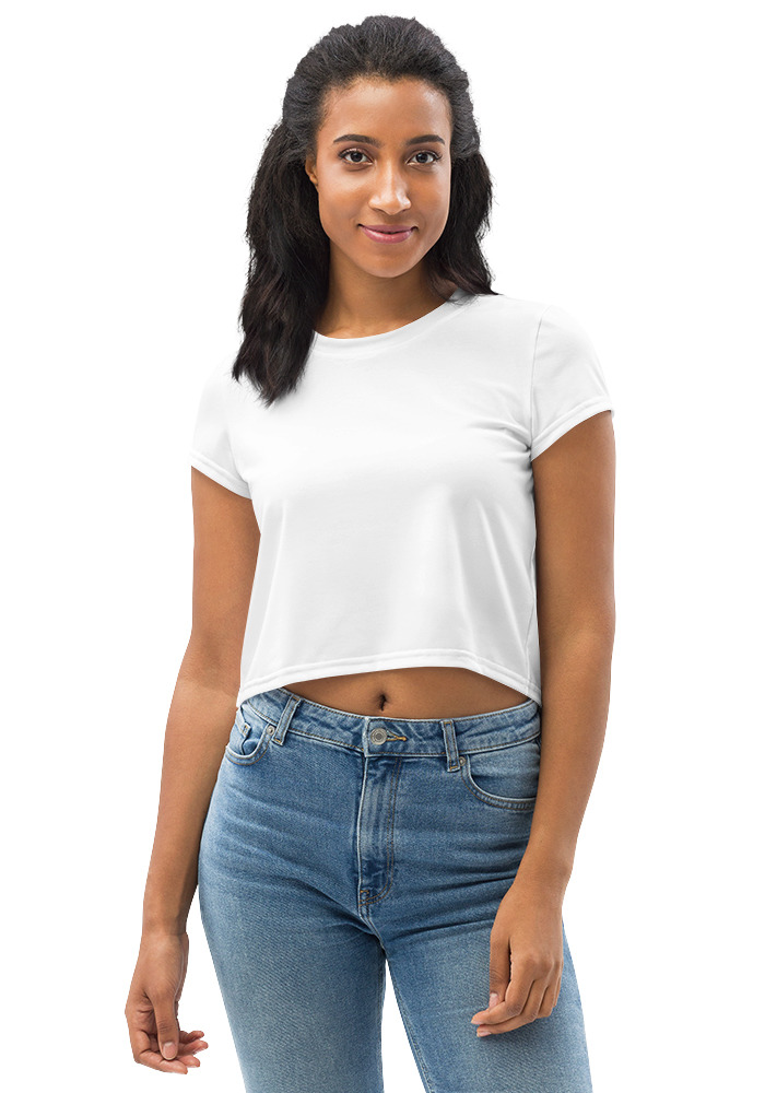 303 Women's Everyday Crop Tee (Black Stitch) (Design 360) - Image 1